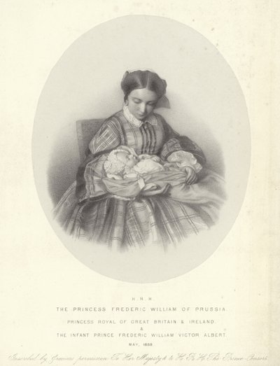 Porträt von Victoria, Prinzessin Royal, mit ihrem Sohn, Frederick William Victor Albert von English School
