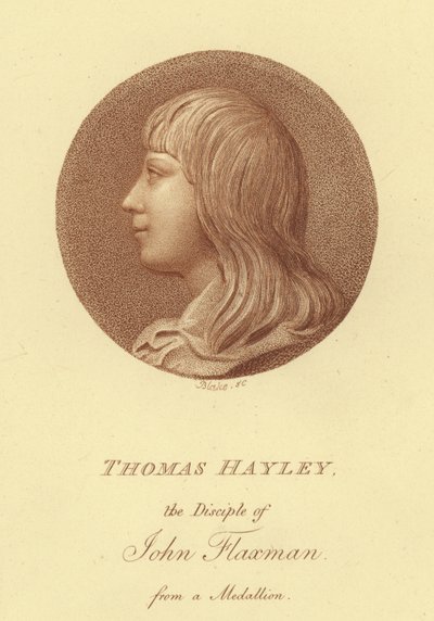 Porträt des Bildhauers Thomas Hayley, Schüler von John Flaxman von English School