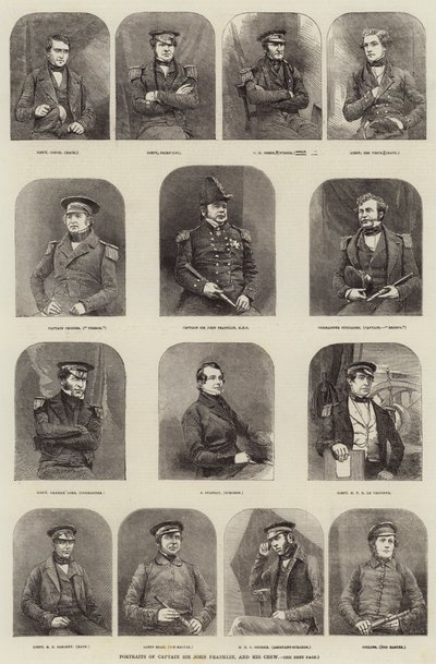 Porträts von Kapitän Sir John Franklin und seiner Crew von English School