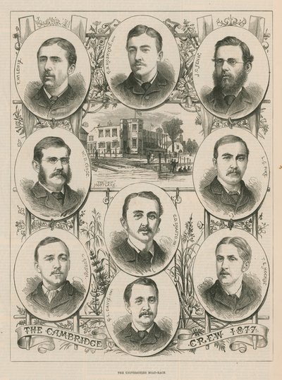Porträts der Cambridge-Crew von 1877 von English School