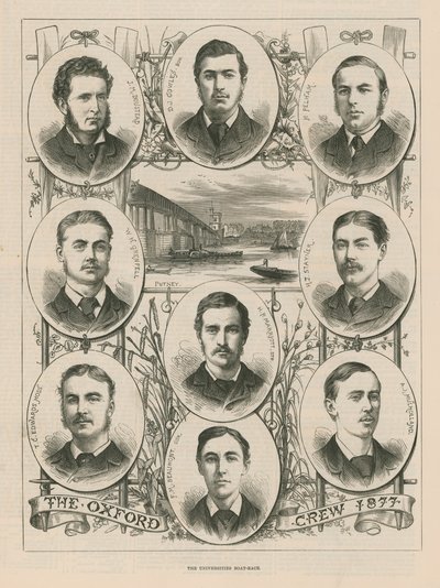 Porträts der Oxford-Crew von 1877 von English School