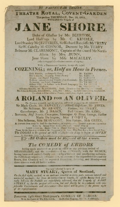 Plakat für Jane Shore von English School