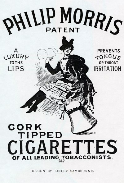 Plakat für Philip Morris Zigaretten, entworfen von Linsay Sambourne, 1896 von English School