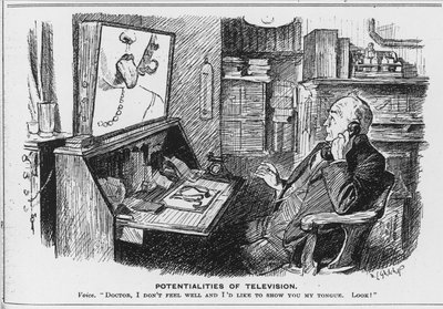Möglichkeiten des Fernsehens, Karikatur aus Punch Magazine von English School