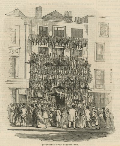 Geflügelhändlerladen auf Holborn Hill von English School