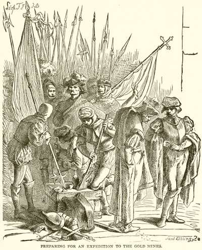 Vorbereitung auf eine Expedition zu den Goldminen von English School