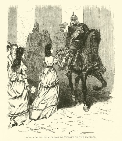 Überreichung einer Siegeskrone an den Kaiser, März 1871 von English School