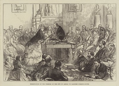 Verleihung der Freiheit der Stadt London an Baroness Burdett-Coutts von English School
