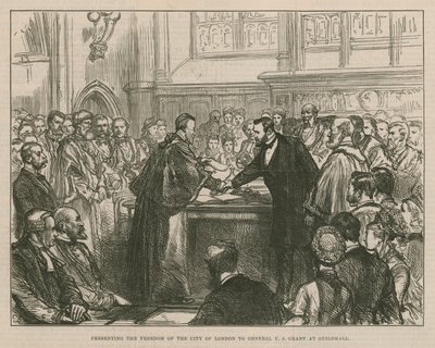 Verleihung der Freiheit der City of London an General U S Grant in der Guildhall von English School
