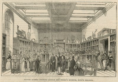 Prinz Albert eröffnet das Museum von George III., Kings College, London von English School