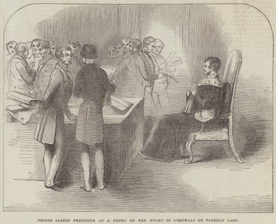 Prinz Albert leitet ein Gericht des Herzogtums Cornwall am vergangenen Dienstag (Stich) von English School