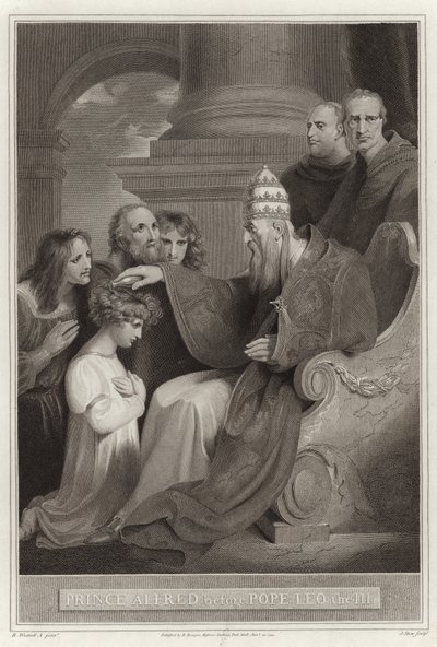 Prinz Alfred vor Papst Leo III. von English School