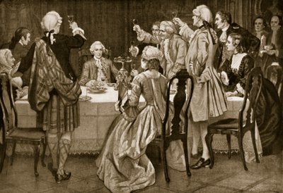Prinz Charles Edward in Holyrood, Illustration aus Hutchinsons Geschichte der britischen Nation, ca. 1923 von English School