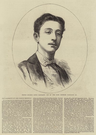 Prinz Eugene Louis Napoleon, Sohn des verstorbenen Kaisers Napoleon III (Stich) von English School