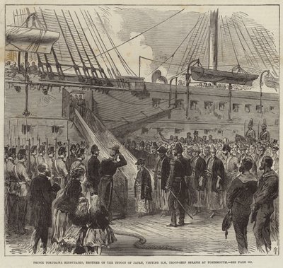 Prinz Tokugawa Minbutaiho besucht die Serapis in Portsmouth von English School