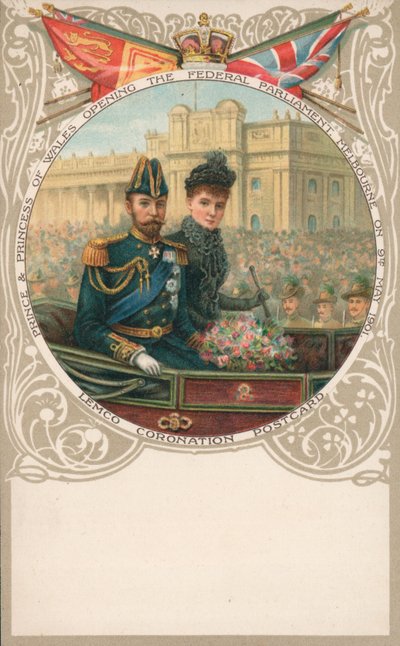 Prinz und Prinzessin von Wales, Eröffnung des Bundesparlaments, Melbourne, 9. Mai 1901 von English School