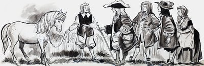 Prinz und Pferd von English School