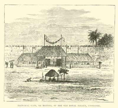 Haupttor, oder Mgenda, des alten Königspalastes, Coomassie von English School