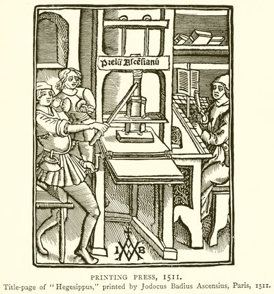 Druckerpresse, 1511 von English School