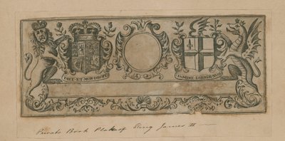 Privates Buchzeichen von König James II von English School