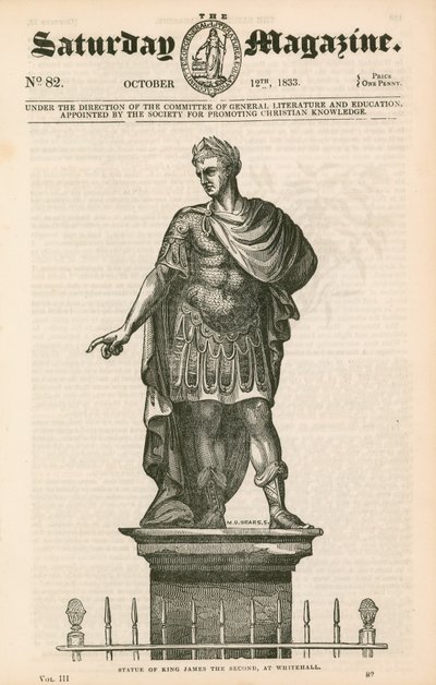 Privatgarten Westminster. Statue von König James II von English School