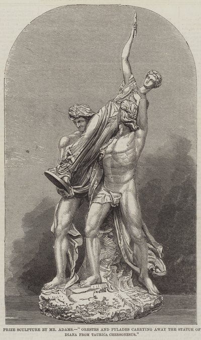 Preisskulptur von Mr. Adams, "Orestes und Pylades tragen die Statue der Diana aus Taurica Chersonesus weg" von English School