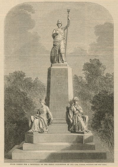 Preisgekröntes Design für ein Denkmal der Großen Ausstellung von 1851 von English School