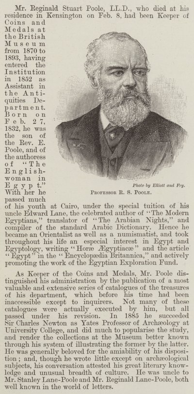 Professor R. S. Poole (Gravur) von English School