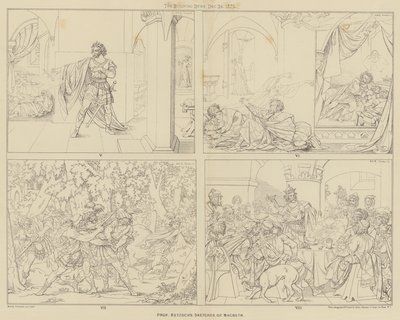 Professor Retzschs Skizzen von Macbeth (Gravur) von English School