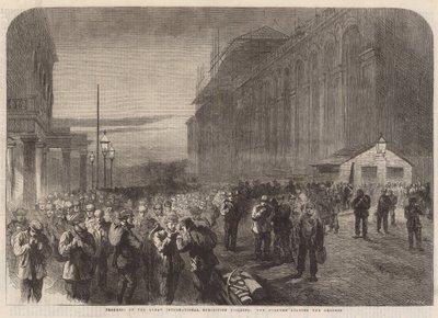 Fortschritt des International Exhibition Building: Die Arbeiter verlassen das Gelände von English School