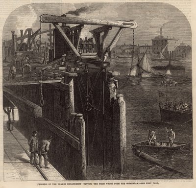 Fortschritt der Themse-Uferpromenade von English School