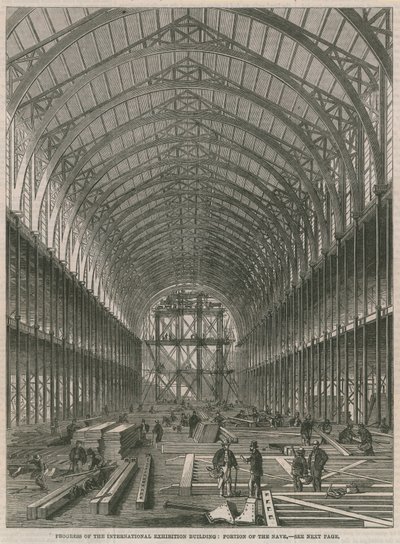 Fortschritt am International Exhibition Building; Teil des Schiffs von English School
