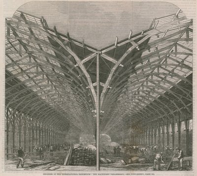Fortschritt am International Exhibition Building; Die Maschinenabteilung von English School