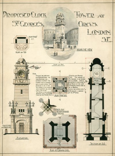 Vorgeschlagener Uhrturm am St. George