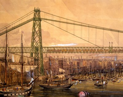 Vorgeschlagene Eisenbahnbrücke über die Themse, nahe dem Tower von English School