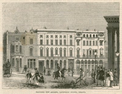 Vorgeschlagene neue Arkade, Catherine Street, Strand, London von English School