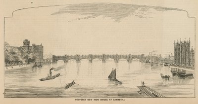 Vorgeschlagene neue Eisenbrücke in Lambeth von English School
