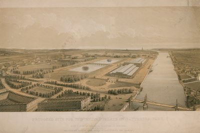 Vorgeschlagener Standort für den Kristallpalast im Battersea Park von English School