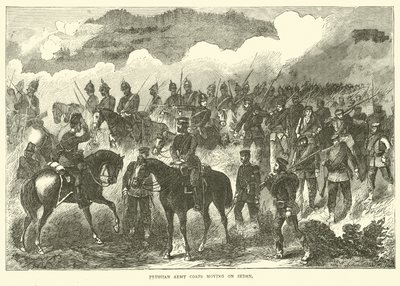 Preußisches Armeekorps auf dem Weg nach Sedan, September 1870 von English School