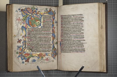 Psalter mit Sarum-Kalender, Fol 72 verso Fol 73 recto, ca. 1425-75 von English School