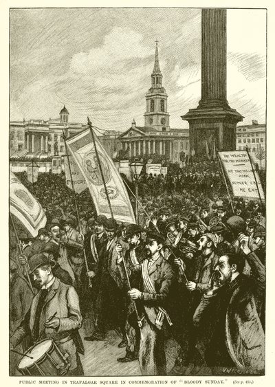 Öffentliche Versammlung auf dem Trafalgar Square zur Erinnerung an den Blutsonntag von English School