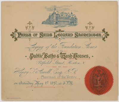 Öffentliche Bäder und Waschhäuser, Pitfield Street, Hoxton von English School