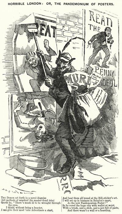 Punch-Karikatur: Schreckliches London: oder das Pandämonium der Plakate - London zur Zeit der Jack the Ripper-Morde von English School