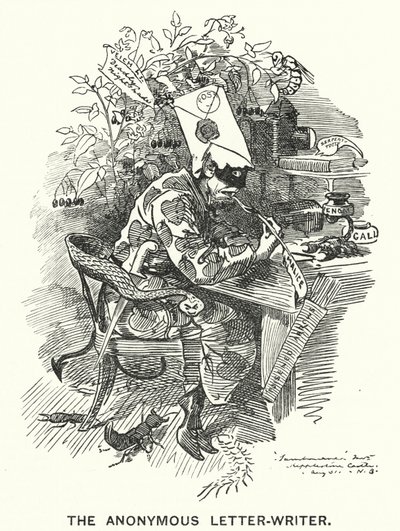 Punch-Karikatur: Der anonyme Briefschreiber von English School