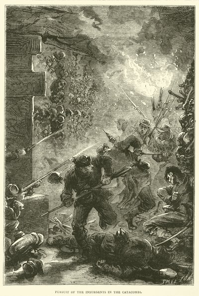 Verfolgung der Aufständischen in den Katakomben, Mai 1871 von English School