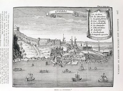 Quebec, nach La Potherie, Illustration aus Band IV von 