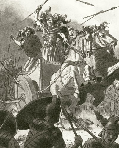 Königin Boadicea in ihrem Streitwagen von English School