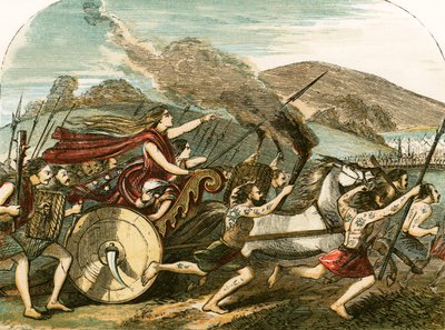 Königin Boudicca führt die Briten gegen die Römer von English School