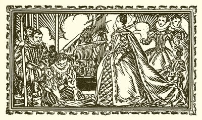 Königin Elisabeth I. und Sir Walter Raleigh von English School