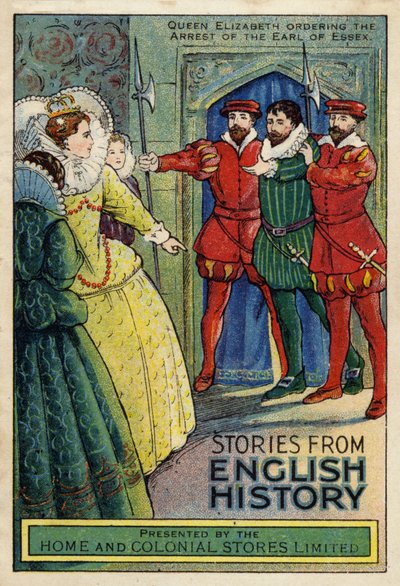 Königin Elisabeth I. befiehlt die Verhaftung des Earl of Essex von English School